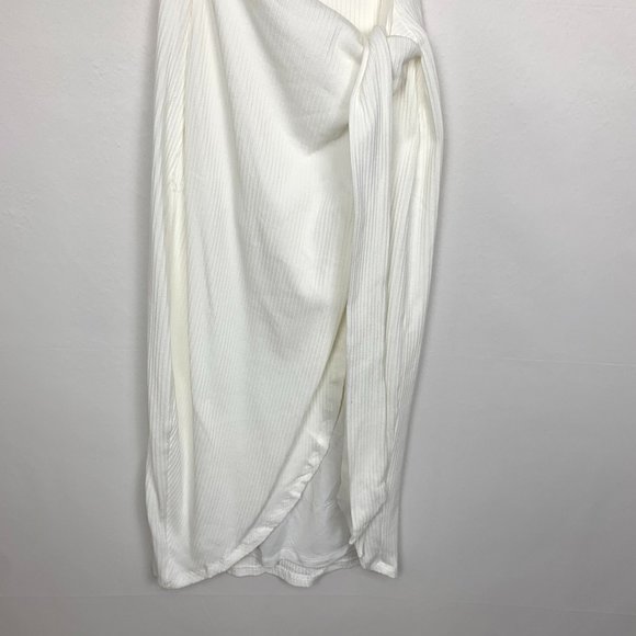 NEW Lovers and Friends Arlo Midi Mini Slit Wrap Dress White XS - Picture 6 of 12